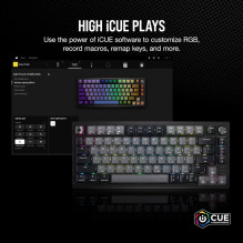 Klaviatūra Corsair K65 PLUS EN, juoda / pilka, belaidė Klaviatūra Corsair K65 PLUS EN, juoda / pilka, belaidė