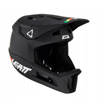 Pilno Veido Dviračių Šalmas - Leatt MTB Gravity 1.0 V23, MIPS, Nuimamas Žandikaulio Apsaugas, Juoda 57-58cm