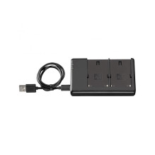 Baterijų Rinkinys - Westcott NP F970 Dviejų Baterijų Rinkinys su Dviejų USB Įkrovikliu 6600mAh Juodas