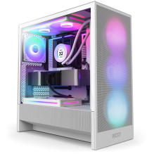 Kompiuterio Korpusas - NZXT H5 Flow RGB, 3 Priekiniai Ventiliatoriai, 360 mm Radiatorius, Baltas