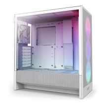 Kompiuterio Korpusas - NZXT H5 Flow RGB, 3 Priekiniai Ventiliatoriai, 360 mm Radiatorius, Baltas