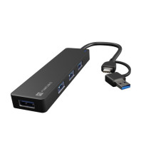 USB Hub - Natec Hub USB-C 3.0 Mayfly 4-Port 5000 Mbit / s Juodas