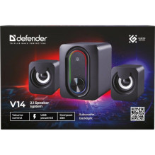 Garsiakalbis - Defender V14 2.1 Bluetooth 11W USB Garsiakalbiai 150-18000 Hz Juodas Garsiakalbis - Defender V14 2.1 Bluetooth 11W USB Garsiakalbiai 150-18000 Hz Juodas