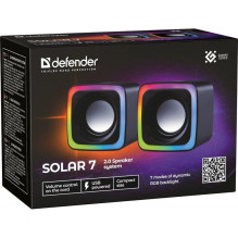 Garsiakalbis - Defender Solar 7 2.0 6W USB maitinami LED garsiakalbiai Juodas Garsiakalbis - Defender Solar 7 2.0 6W USB maitinami LED garsiakalbiai Juodas