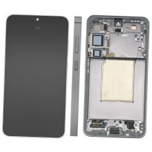 LCD screen Samsung S936 S25 Plus with touch screen and frame Silver Shadow / Light Grey original (assembled service pack