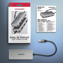I / O HUB USB-C 3P HDMI DP / 0.15M HMC-CUB83X2 AXAGON