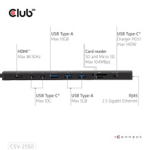 NB ACC DOCKING STATION 10IN1 / USB-C 140W CSV-2550 CLUB3D NB ACC DOCKING STATION 10IN1 / USB-C 140W CSV-2550 CLUB3D
