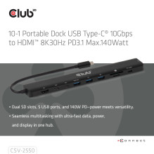 NB ACC DOCKING STATION 10IN1 / USB-C 140W CSV-2550 CLUB3D NB ACC DOCKING STATION 10IN1 / USB-C 140W CSV-2550 CLUB3D