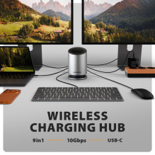 I / O HUB USB-C 9IN1 WRL / 0.6M HMC-WL9 AXAGON