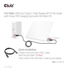 Įkrovimo stotelė / USB-C 120W CSV-1568 CLUB3D