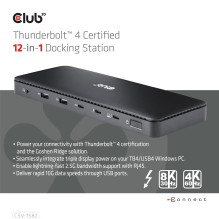 NB ACC įkrovimo stotelė 12in1 / THUNDERBOLT CSV-1582 CLUB3D