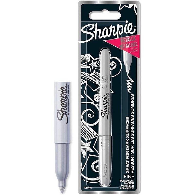 Sharpie Metallic Marker Permanent F 1 4mm Silber 1pcs Blister (3501179860046)