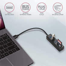 I / O HUB USB3.2 3P SD / MICROSD / 0.2M HMA-CR3A AXAGON