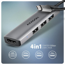 I / O HUB USB-C 4IN1 / 0.15M HMC-H3A AXAGON