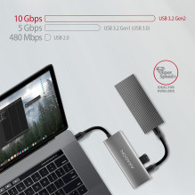 Įvesties / išvesties šakotuvas USB-C 5IN1 / 0.2M HMC-5G2 AXAGON