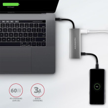 Įvesties / išvesties šakotuvas USB-C 5IN1 / 0.2M HMC-5G2 AXAGON