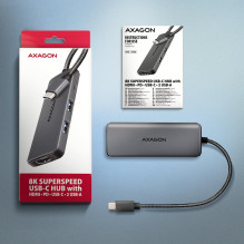 I / O HUB USB-C 5IN1 8K / 0.15M HMC-5H8K AXAGON