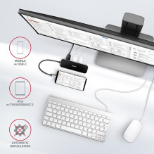 I / O HUB USB-C 6IN1 / 0.2M HMC-6GL AXAGON