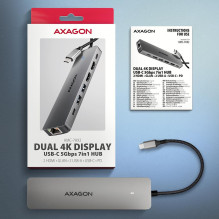 I / O HUB USB-C 7IN1 DUAL 4K / 0.15M HMC-7HX2 AXAGON