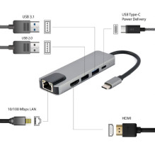 I / O ADAPTERIS USB-C PRIE HDMI / USB3 / 5IN1 A-CM-COMBO5-04 GEMBIRD
