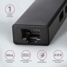I / O HUB USB3.2 3PORT GLAN / 0.2M HMA-GL3A AXAGON
