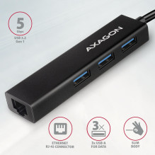 I / O HUB USB-C 4PORT GLAN / 0,2M HMC-GL3A AXAGON