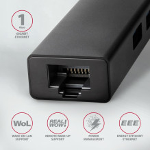 I / O HUB USB-C 4PORT GLAN / 0,2M HMC-GL3A AXAGON
