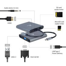 I / O ADAPTER USB-C TO HDMI / USB3 / 6IN1 A-CM-COMBO6-01 GEMBIRD I / O ADAPTER USB-C TO HDMI / USB3 / 6IN1 A-CM-COMBO6-01 GEMBIRD