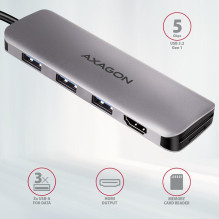 I / O HUB USB-C 5IN1 / 0.2M HMC-HCR3A AXAGON
