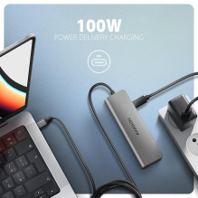 Įvesties / išvesties šakotuvas USB-C 5IN1 / 1M HMC-5H AXAGON