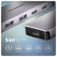 I / O HUB USB-C 5IN1 / 0,15M HMC-5H60 AXAGON