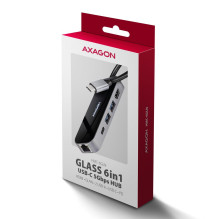 I / O HUB USB-C 6IN1 / GLASS 0,2M HMC-6GLN AXAGON