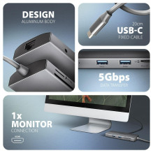 I / O HUB USB-C 9IN1 5GBPS / 0.2M HMC-8HLSA AXAGON