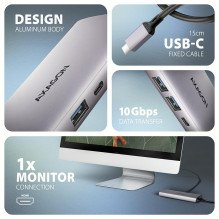 I / O HUB USB-C 6IN1 10GBPS / 0.15M HMC-6G2L AXAGON