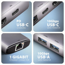 I / O HUB USB-C 6IN1 10GBPS / 0.15M HMC-6G2L AXAGON