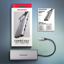 I / O HUB USB-C 6IN1 10GBPS / 0.15M HMC-6G2L AXAGON