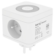 KERG išmanusis 2 lizdų maitinimo kubas + USB-A + USB-C įkroviklis + LED lempa 16A / 250V ~ balta