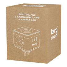 KERG Smart 2-socket power cube + USB-A + USB-C charger + LED lamp 16A / 250V~ white