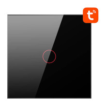 Išmanusis šviesos jungiklis „Avatto TS02-EU-B1“ su WiFi, 1 krypties, TUYA (juodas)
