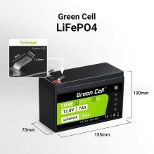 Green Cell LFPGC12V7AH UPS battery Lithium Iron Phosphate (LiFePO4) 12.8 V 7 Ah Green Cell LFPGC12V7AH UPS battery Lithium Iron Phosphate (LiFePO4) 12.8 V 7 Ah