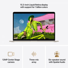 Apple MacBook Air 15.3 Retina M5 16GB 512SSD EN Starlight MDVD4ZE / A Nešiojamas kompiuteris