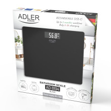 Skaitmeninės Svarstyklės - Adler AD 8194b 180 kg Talpa, USB-C Įkraunama, Juoda