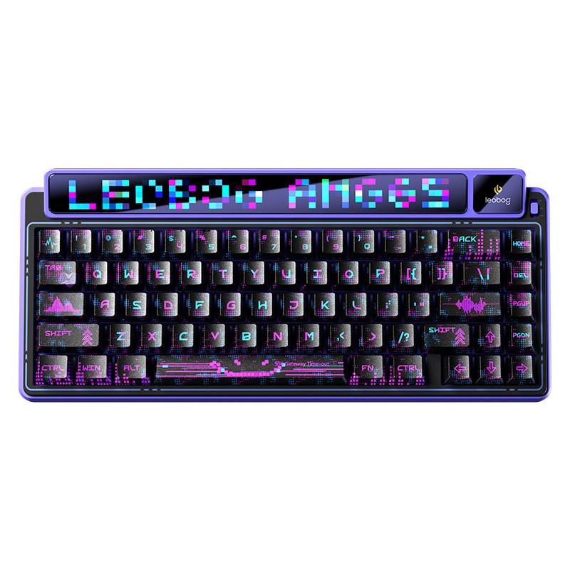Klaviatūra - AULA AMG65 65% Mechaninė RGB, Laidinė / Belaidė, 8000 mAh, Purpurinė
