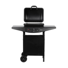 Dujinė Kepsninė - Teesa BBQ 2000 2-Kaitinimo 2500W Plieninė Grotelė Su Lentynomis Ir Ratukais Juoda Dujinė Kepsninė - Teesa BBQ 2000 2-Kaitinimo 2500W Plieninė Grotelė Su Lentynomis Ir Ratukais Juoda
