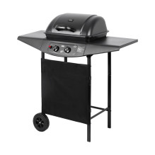 Dujinė Kepsninė - Teesa BBQ 2000 2-Kaitinimo 2500W Plieninė Grotelė Su Lentynomis Ir Ratukais Juoda Dujinė Kepsninė - Teesa BBQ 2000 2-Kaitinimo 2500W Plieninė Grotelė Su Lentynomis Ir Ratukais Juoda