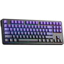 Žaidimų Klaviatūra - AULA Gasket F87 Pro 87 Klavišai RGB Belaidis 4000 mAh Juoda Purpurinė PilkaMediena