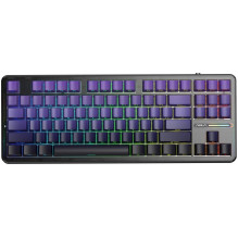 Žaidimų Klaviatūra - AULA Gasket F87 Pro 87 Klavišai RGB Belaidis 4000 mAh Juoda Purpurinė PilkaMediena