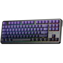 Žaidimų Klaviatūra - AULA Gasket F87 Pro 87 Klavišai RGB Belaidis 4000 mAh Juoda Purpurinė PilkaMediena