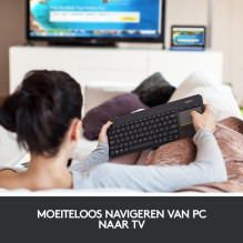 Klaviatūra - Logitech Wireless Touch Keyboard K400 Plus, Integruotas Jutiklinis Padas, 18 Mėnesių Baterijos Gyvavimo Tru Klaviatūra - Logitech Wireless Touch Keyboard K400 Plus, Integruotas Jutiklinis Padas, 18 Mėnesių Baterijos Gyvavimo Tru