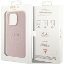 Guess GUHMP14LPSAHMCP dėklas, skirtas iPhone 14 Pro - rožinis Saffiano MagSafe